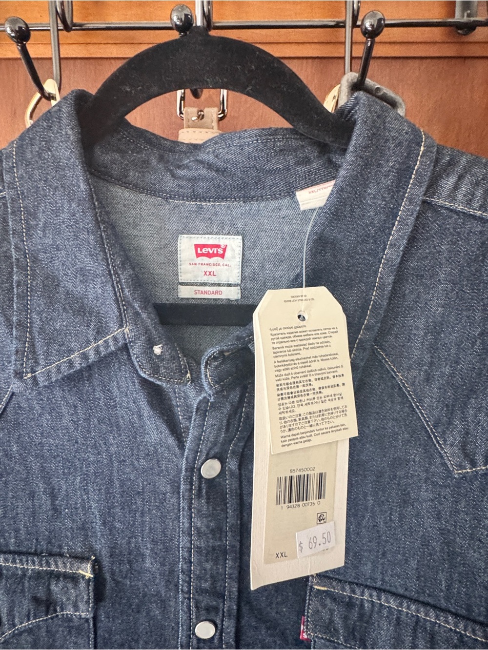 Levi's Dark Blue Denim Shirt Jacket with Tag